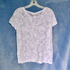 Pristine L.O.G.G. higher quality line by H&M white laced patterned top
